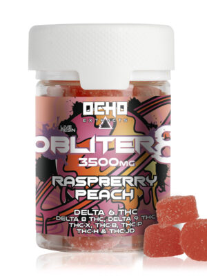 Ocho Extracts - 3500mg - Raspberry Peach - OBLITER8 Live Resin - Gummies