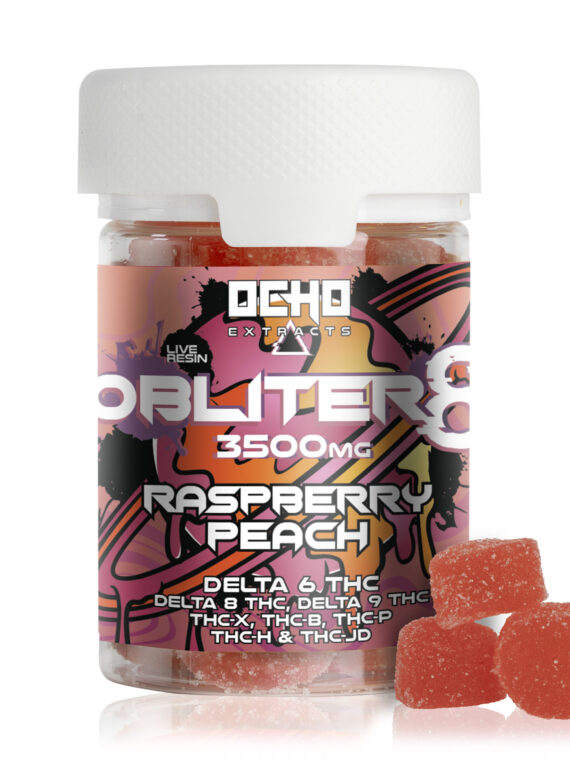 Obliter8 Gummies 3500mg - Raspberry Peach | Ocho Extracts