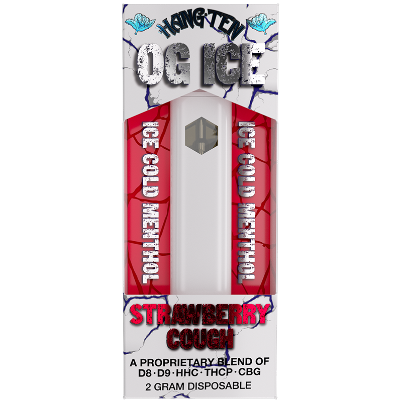 Hang Ten - OG Ice Menthol - Strawberry Cough - Indica - 2g Disposable