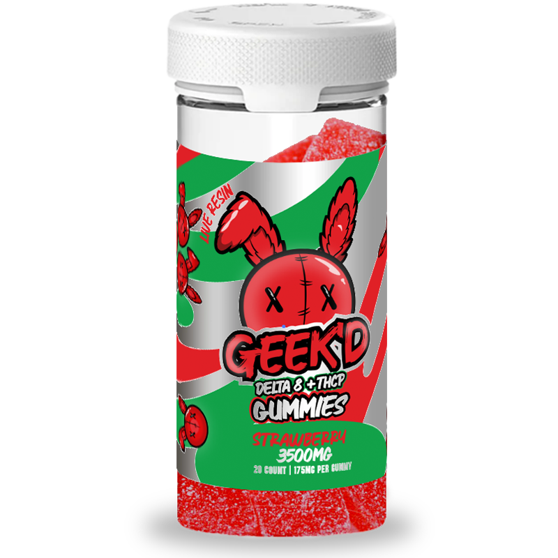 Geek'd Extracts - Delta 8 + THCP - Gummies 3500mg - Strawberry