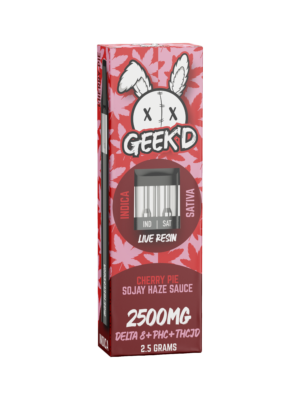 Geek'd Extracts - Cherry Pie & Sojay Haze Sauce - Delta 8 + PHC + THC-JD - Live Resin Disposable