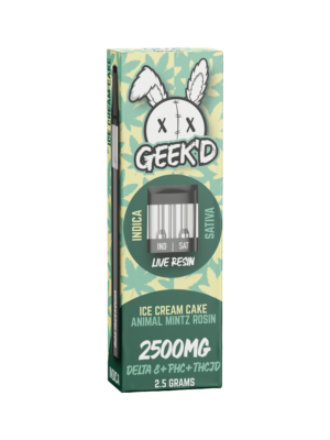 Geek'd Extracts - Ice Cream Cake & Animal Mintz Rosin - Delta 8 + PHC + THC-JD - Live Resin Disposable