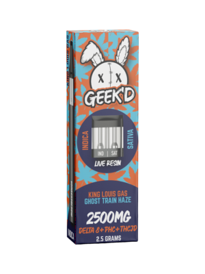 Geek'd Extracts - King Louis Gas & Ghost Train Haze - Delta 8 + PHC + THC-JD - Live Resin Disposable