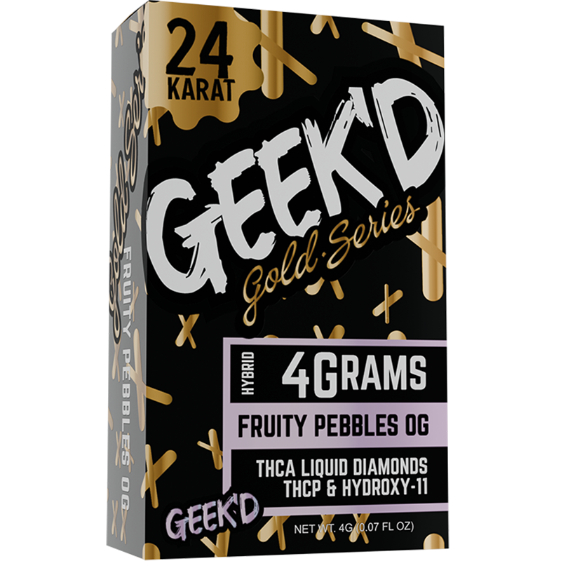 Geek'd Extracts - 24K Gold Series - Disposable - 4g - Fruity Pebbles OG - Hybrid