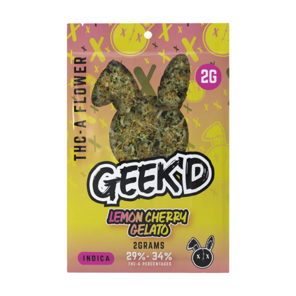 Geek'd Extracts - THCA Flower - Lemon Cherry Gelato - Indica - 2G