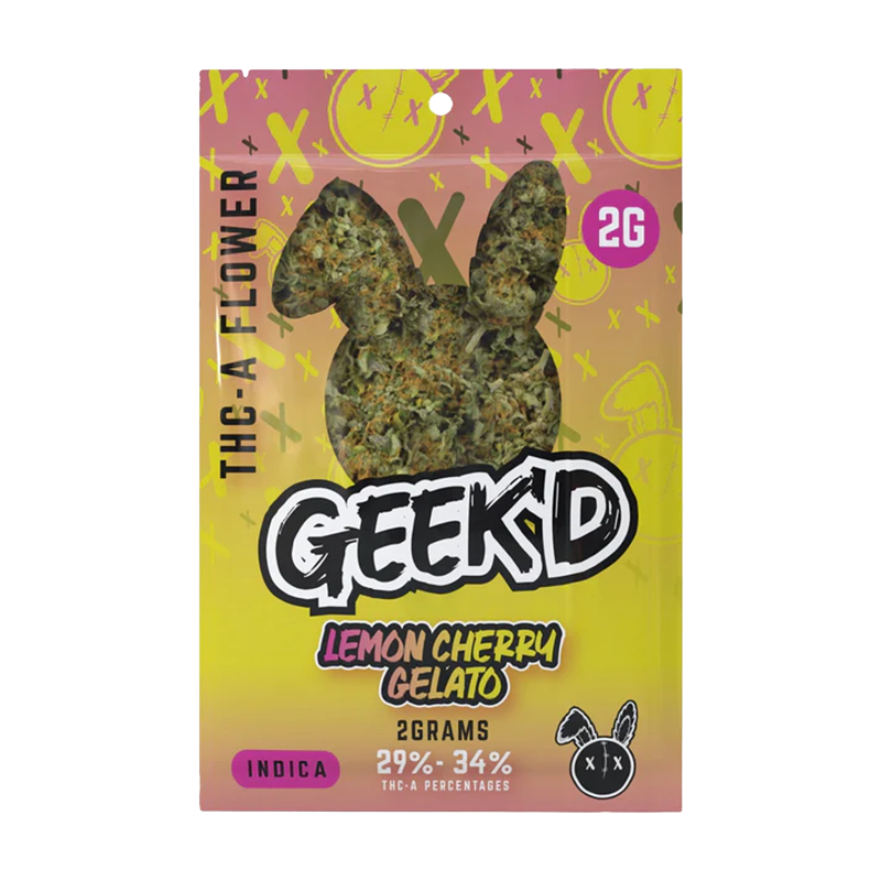 Geek'd - THCA Flower - Lemon Cherry Gelato - Indica - 2G