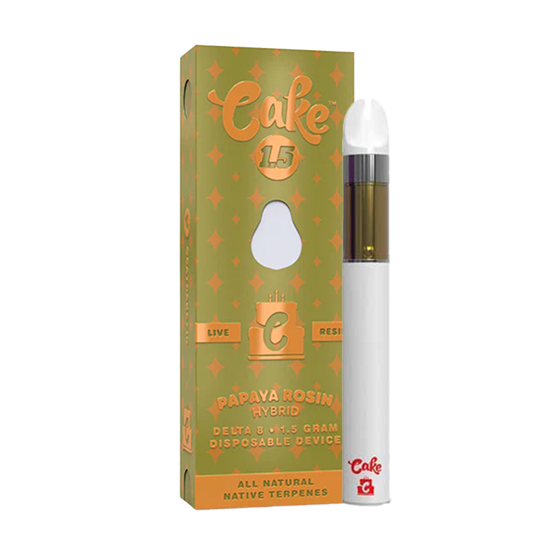 Cake 1.5 - Delta 8 Live Resin Disposable - Papaya Rosin - Indica - 1.5g