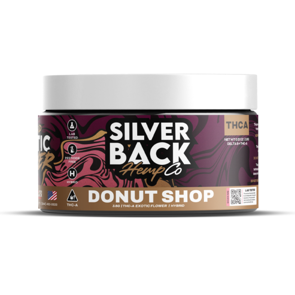 Silverback Hemp Co - Donut Shop – Hybrid – 3.5g –  THC-A Exotic Flower