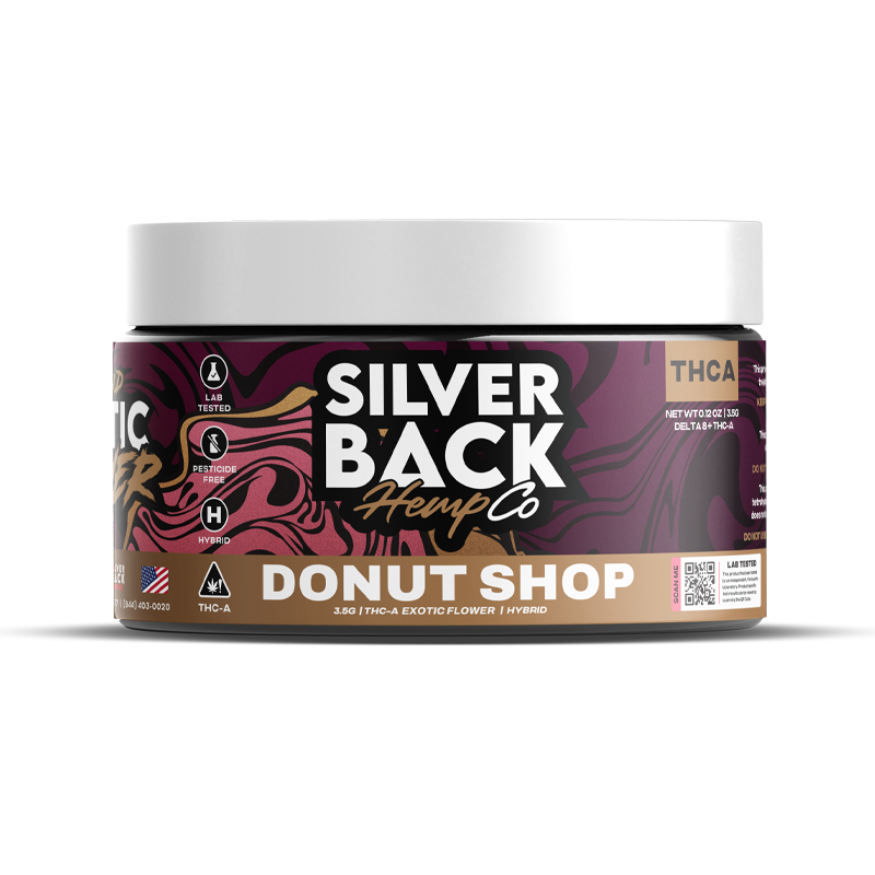 Silverback Hemp Co - Donut Shop – Hybrid – 3.5g –  THC-A Exotic Flower