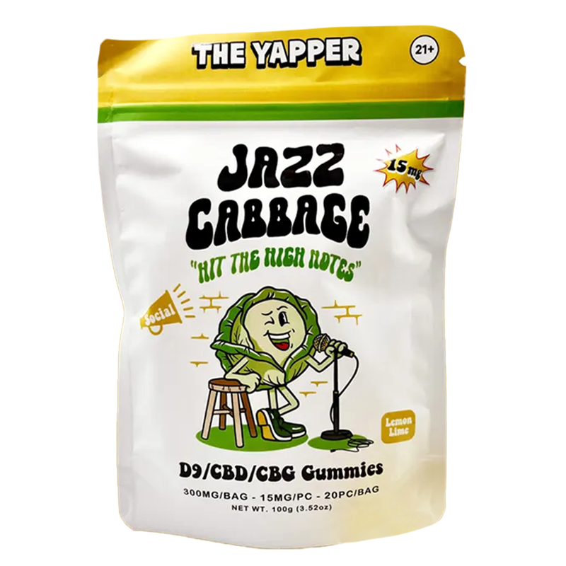 Jazz Cabbage - The Yapper - Delta 9 / CBD / CBG Gummies - 300mg