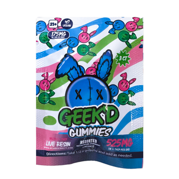 Geek’d - Delta 8 + THCP - Gummies (3ct) - 525mg