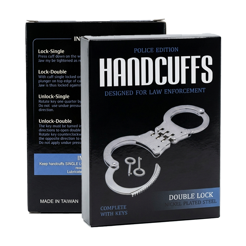 Double Hinged Steel Handcuffs – Nickel Plated