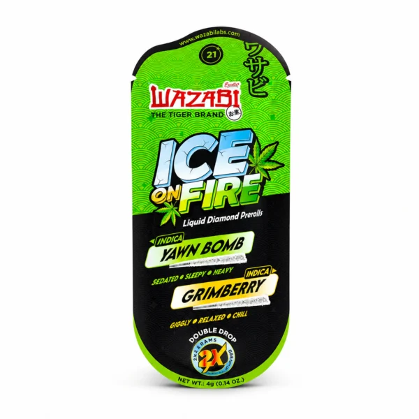 Wazabi Exotics – Ice on Fire THCP Liquid Diamond Pre-Rolls – 4g