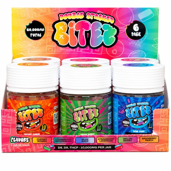 Double Stacked Bitez – 10,000mg Jarz Variety – 6-Pack