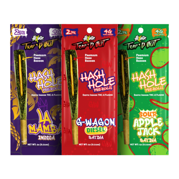 HiXotic – Trap'd Out THCA Hash Hole Pre-Rolls – 4g (2ct)